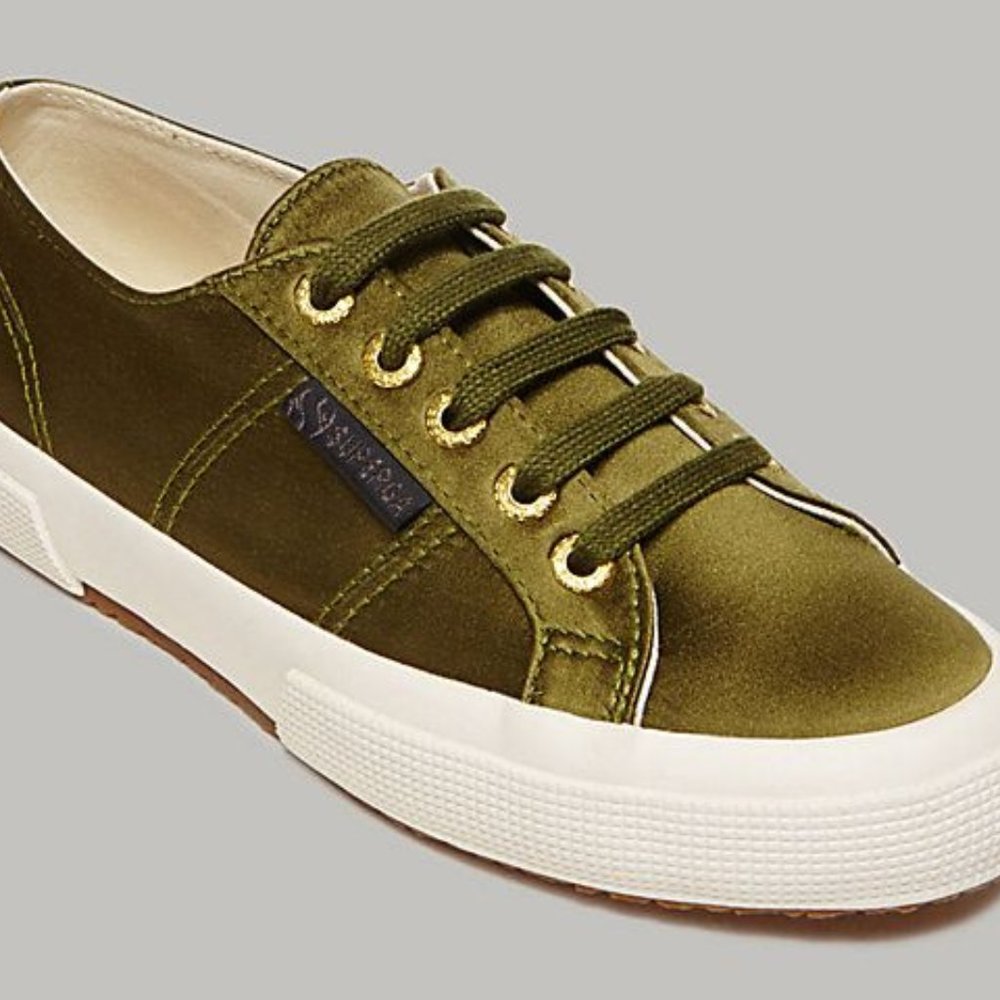 SUPERGA X THE MAN REPELLER Olive Satin Sneakers